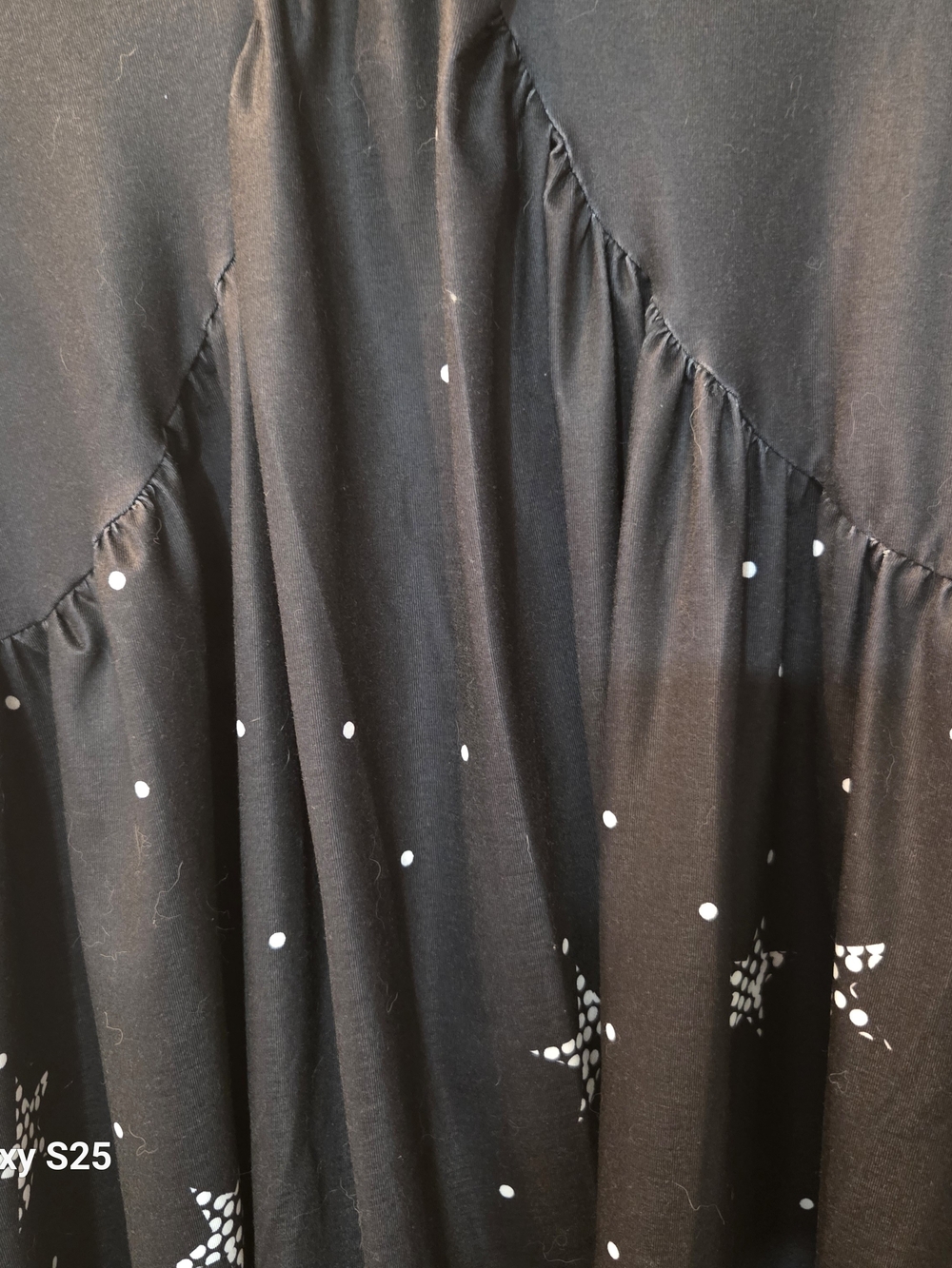 SHEILAY Black Long Sleeve Midi Dress White Stars Size US M. Lace Back - Picture 6 of 12